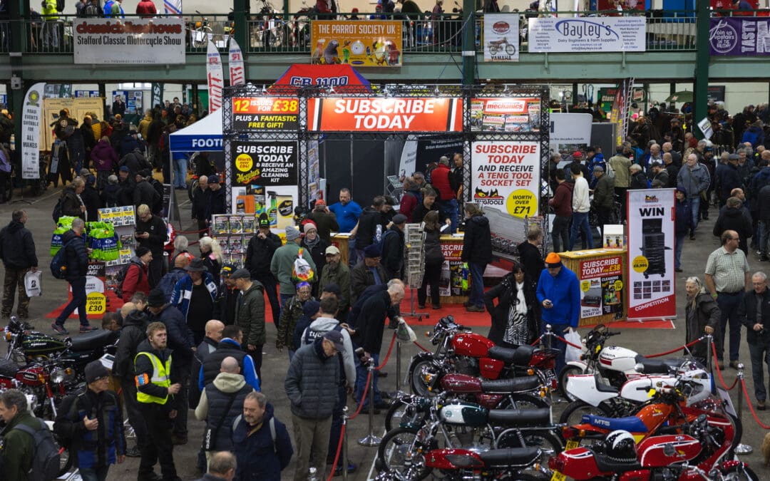 THE CLASSIC MOTORCYCLE MECHANICS SHOW SPONSORED BY CAROLE NASH TAKES STAFFORD BY STORM